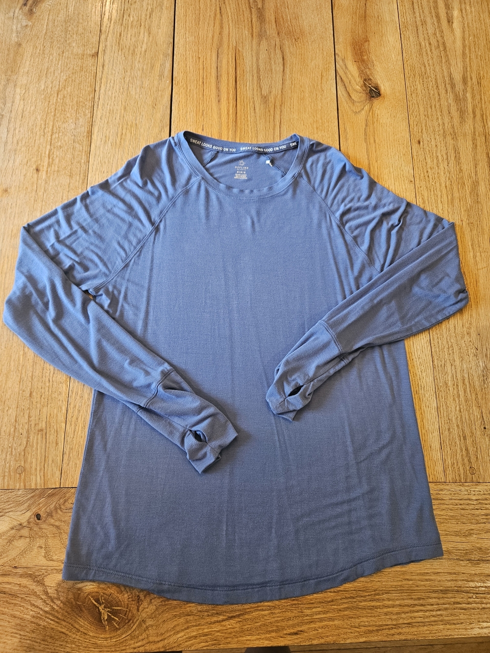 aerie Women’s Long-Sleeve Crew in Dusty Blue